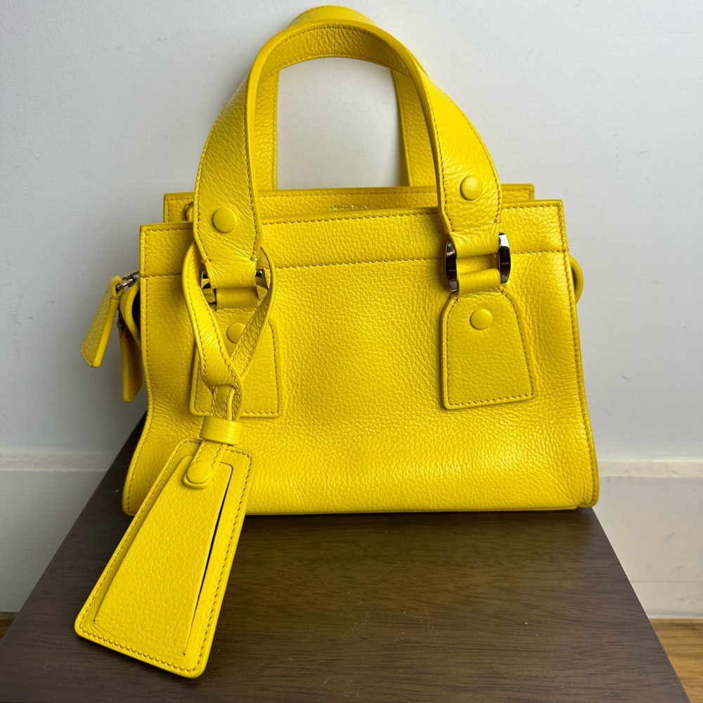 Giorgio Armani yellow leather handbag